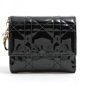 Christian Dior Lotus Patent Compact Wallet
